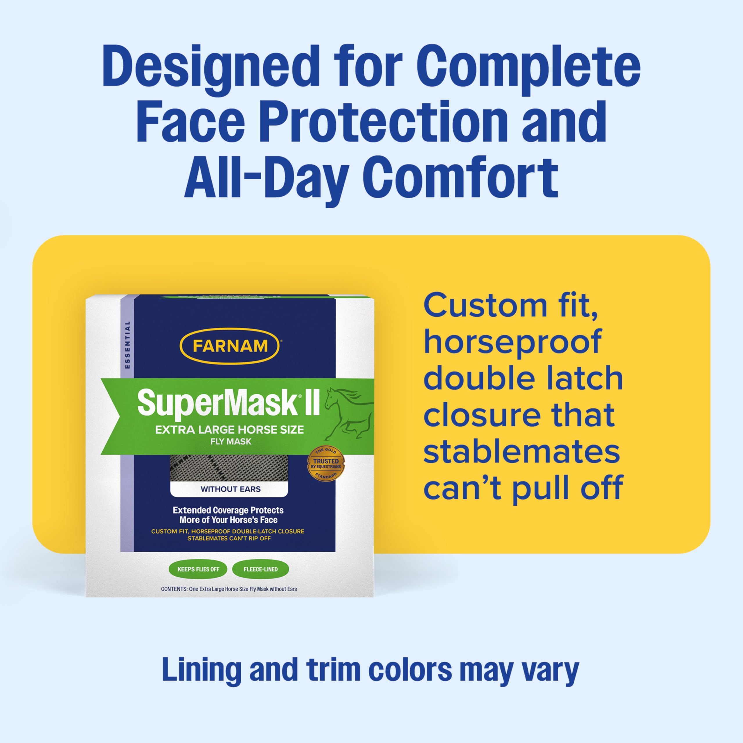 Farnam SuperMask II – bordure en fleece douce évitant les frottements