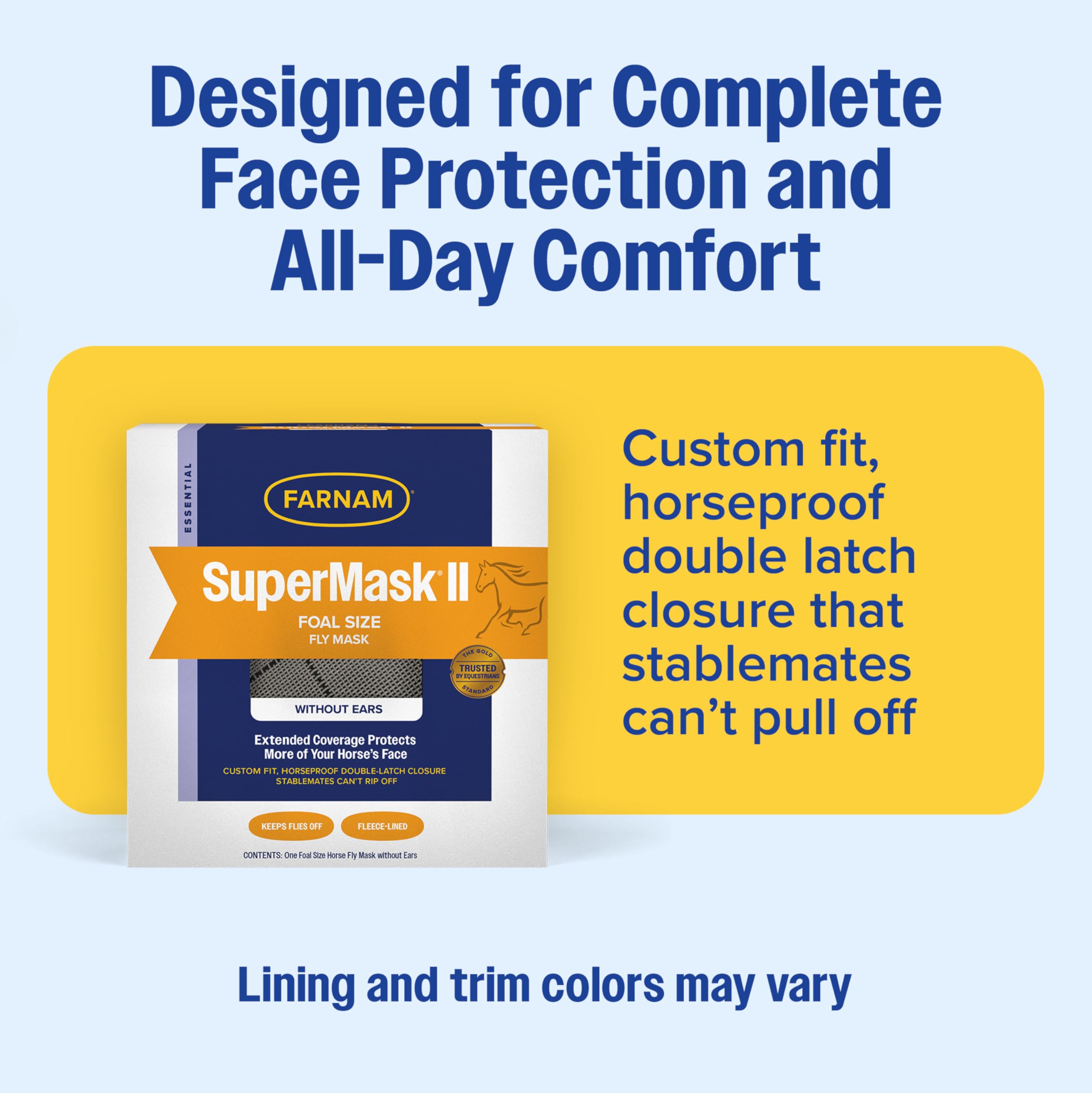 Farnam SuperMask II, fermeture double sous la mâchoire pour une tenue fiable