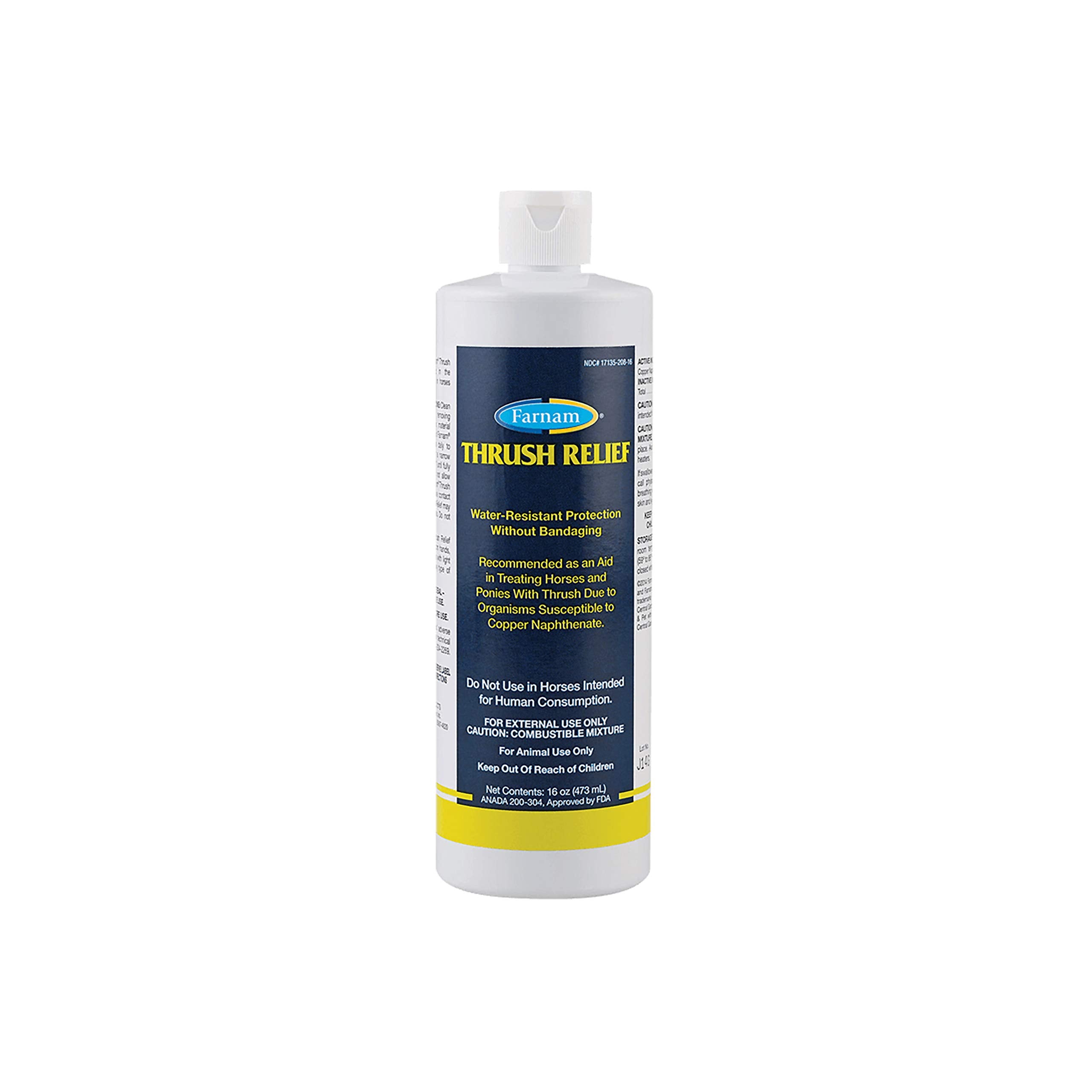Farnam Thrush Relief, bouteille brune, aide au traitement du thrush et protège le sabot
