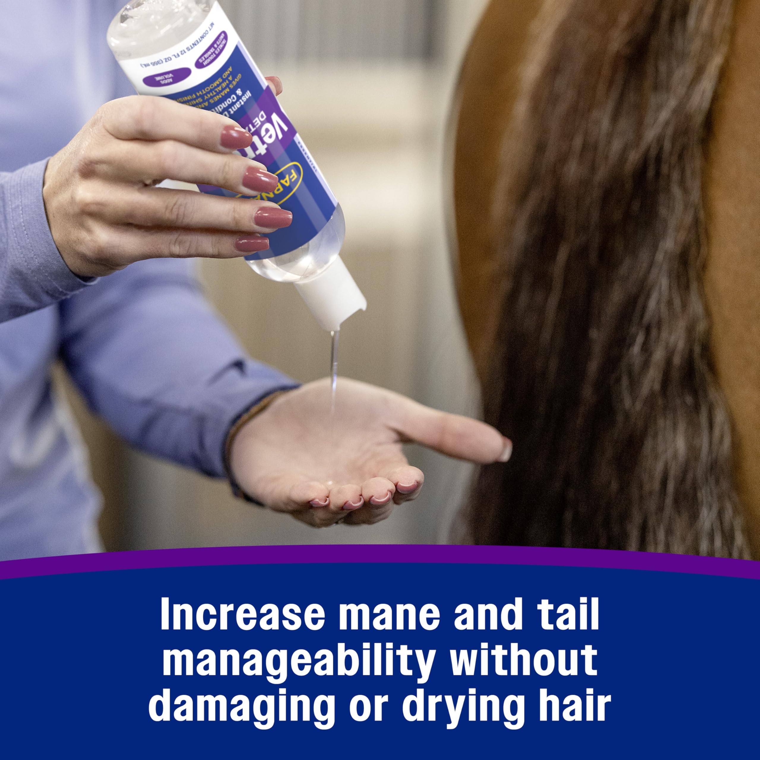 Farnam Vetrolin douceur-brushing : rend le brossage plus doux et controlable.