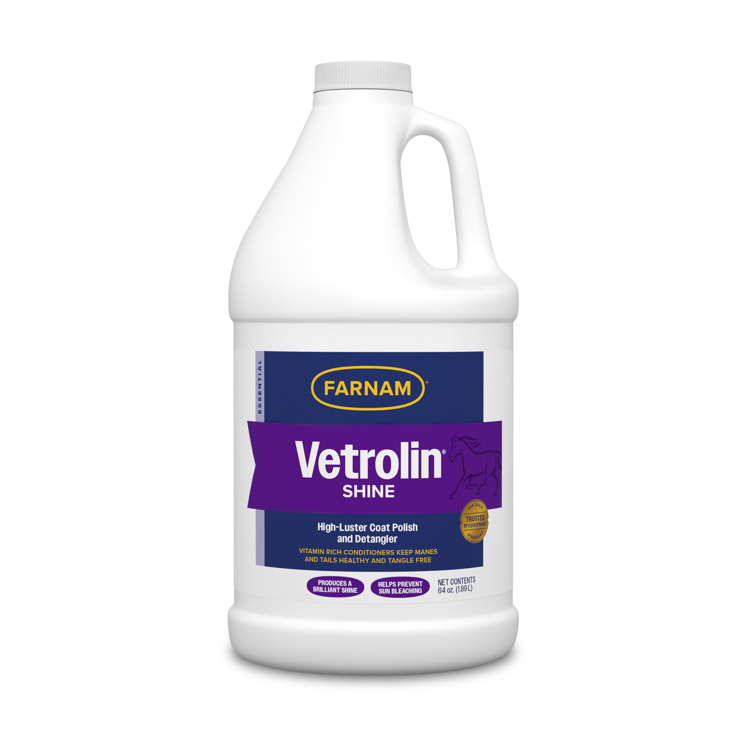 Flacon spray Vetrolin Shine Farnam prêt à l’emploi pour une brillance durable du pelage.