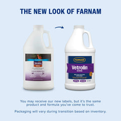 Brillance homogène du pelage du cheval avec Vetrolin Shine Farnam.