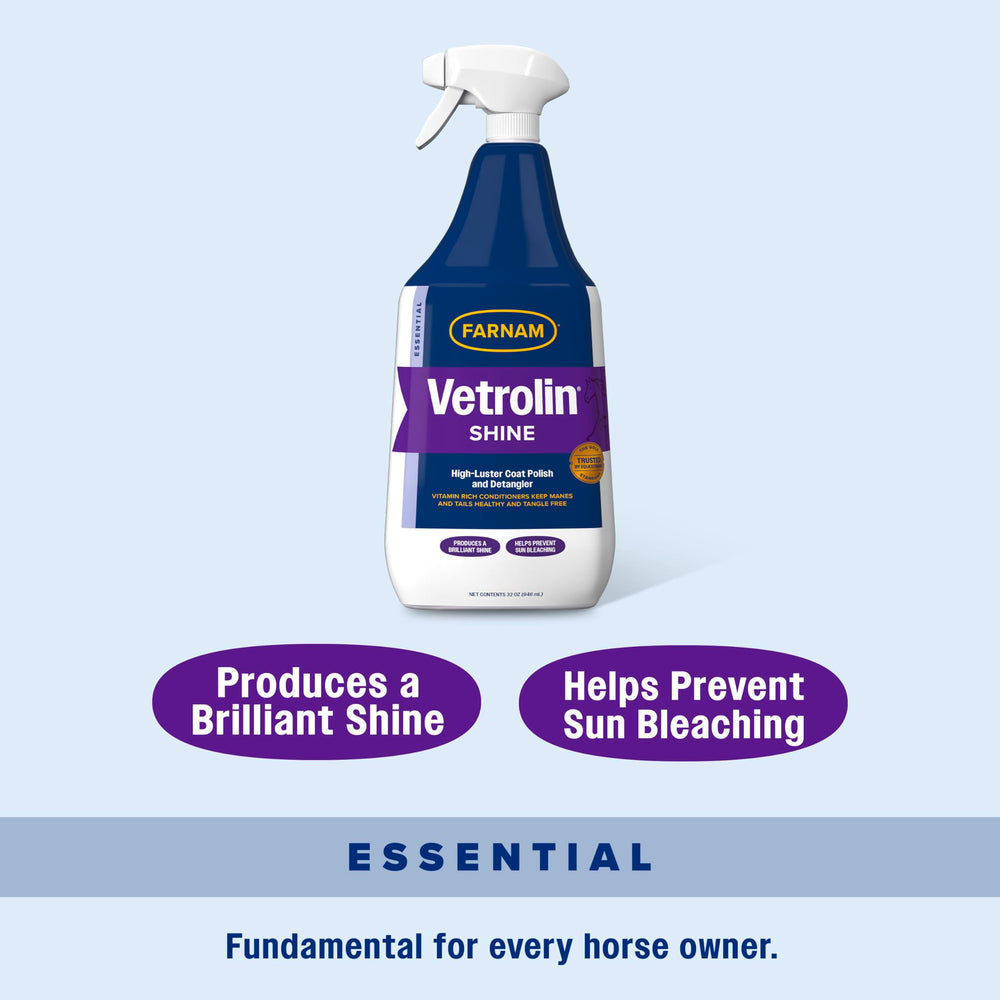 Farnam Vetrolin Shine utilisable sur chiens et chevaux.