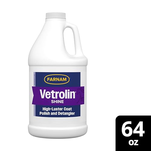 Entretien quotidien du poil du cheval avec Vetrolin Shine.