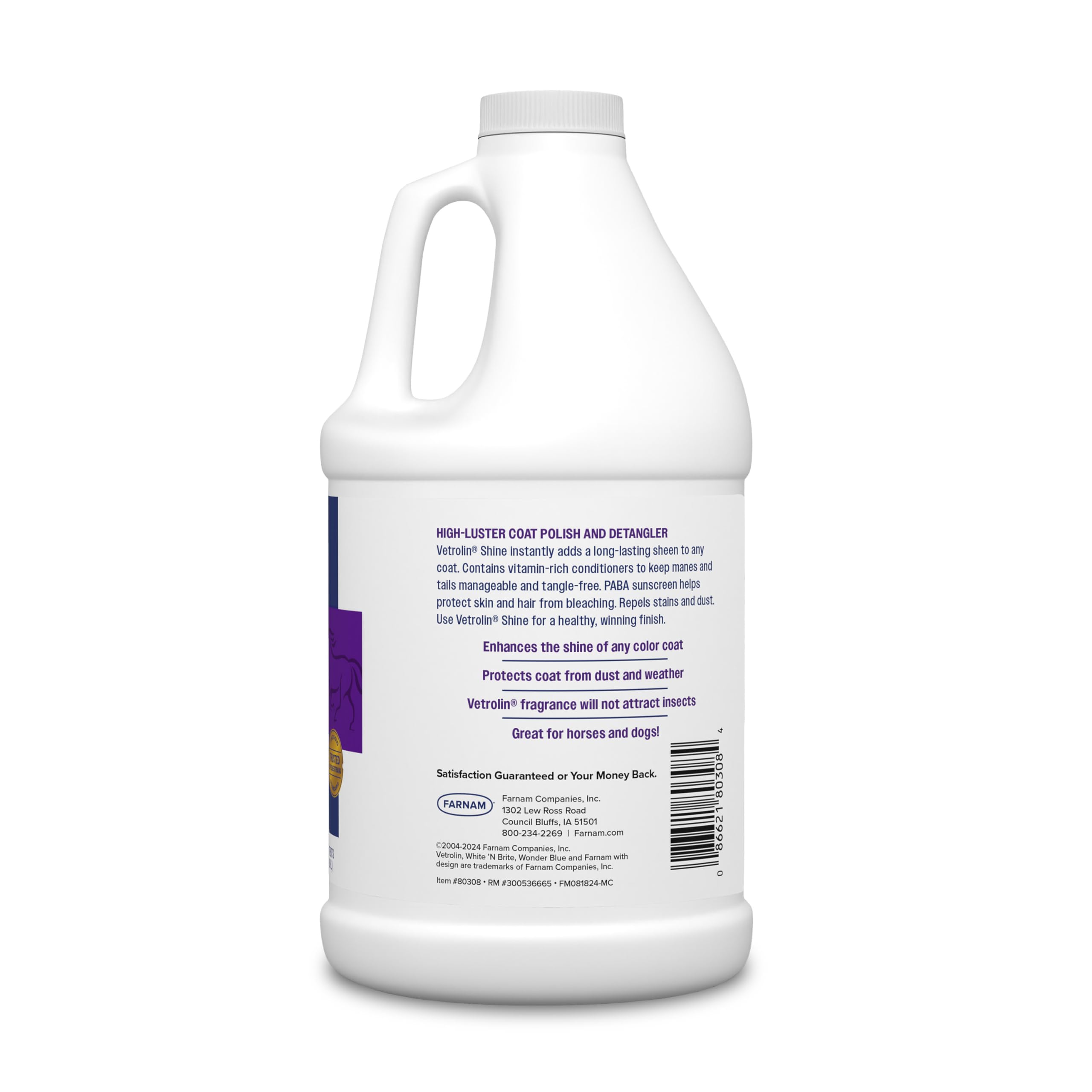 Produit idéal pour chevaux et chiens Vetrolin Shine.
