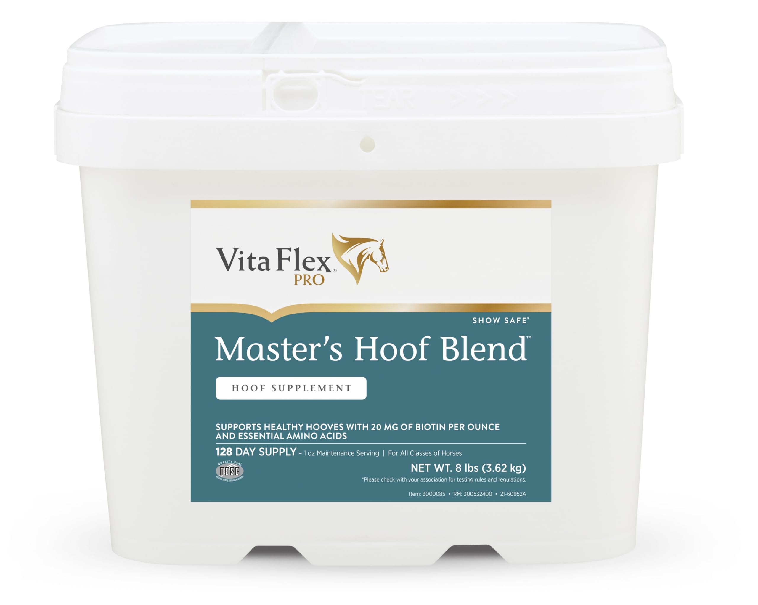 Farnam Vita Flex Master’s Hoof Blend, bouteille-poudre pour usage quotidien.