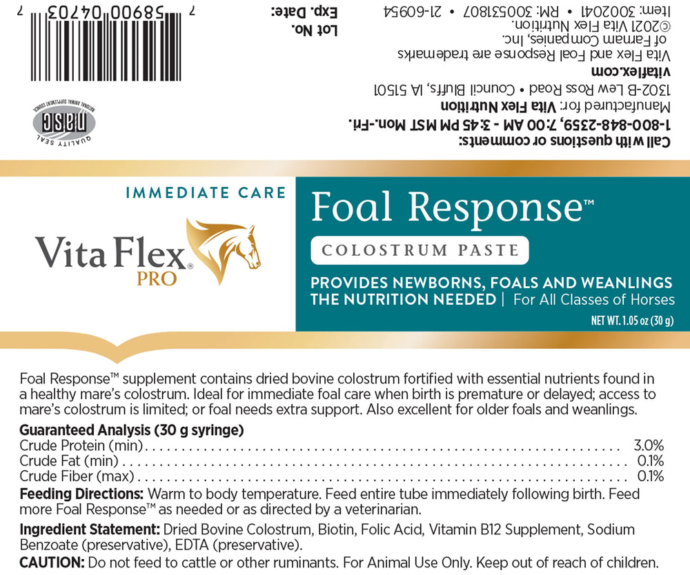 Application pratique de pâte pour veaux Farnam Vita Flex Pro Foal pour soutien rapide.