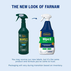 Application sur le cheval avec Farnam Wipe II pour une couverture légère.