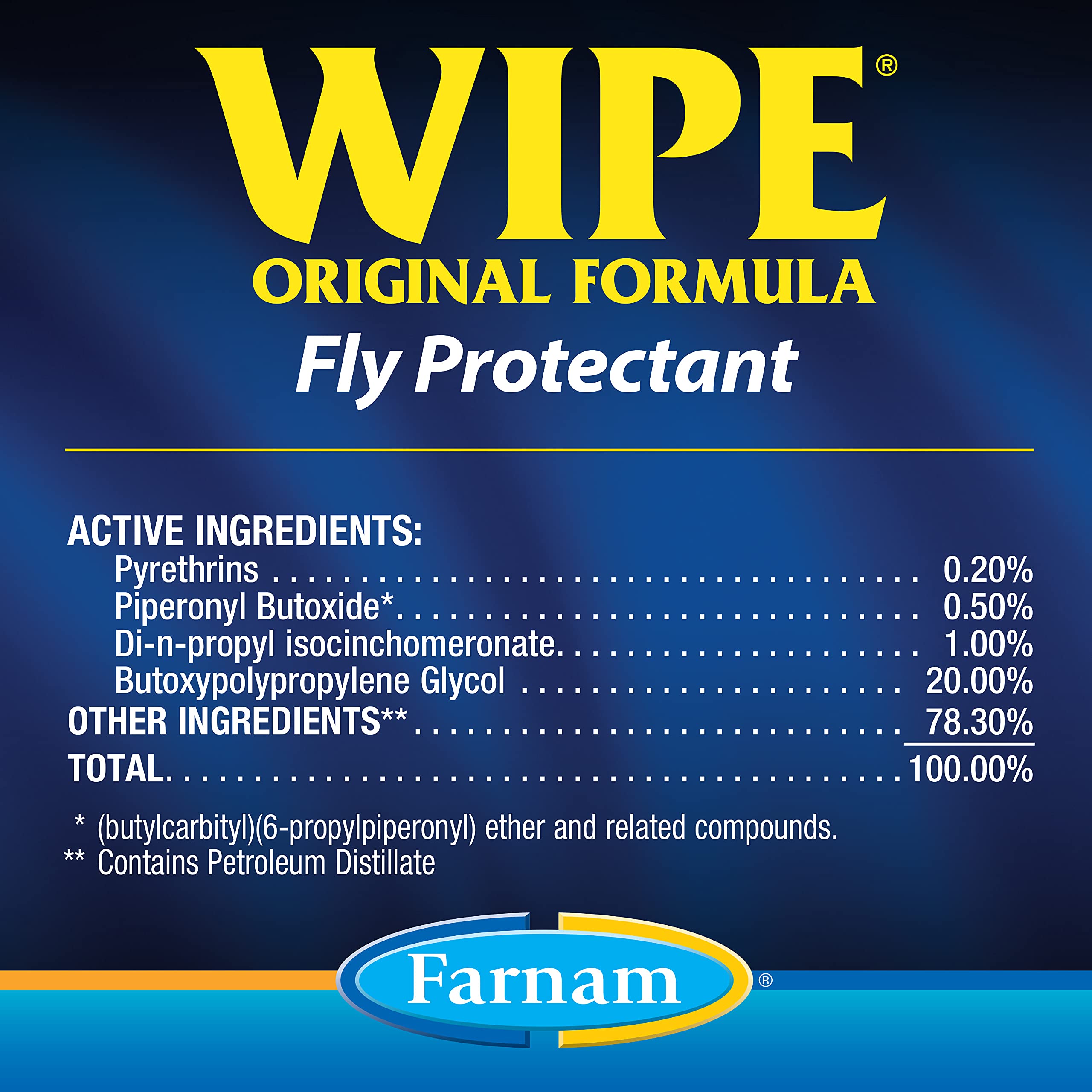 Farnam Wipe Original, répartition wipe-on pour chevaux, éloigne insectes.