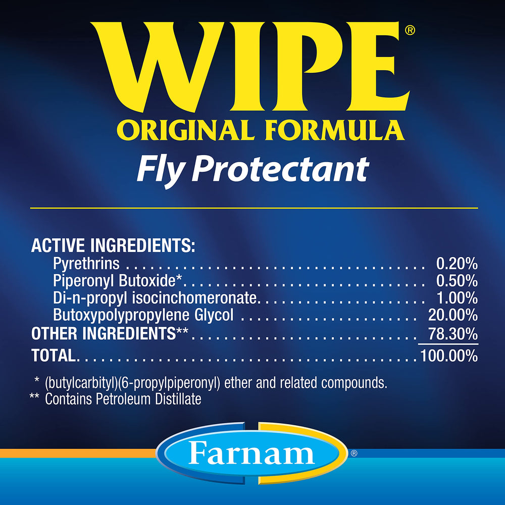 Farnam Wipe Original, répartition wipe-on pour chevaux, éloigne insectes.