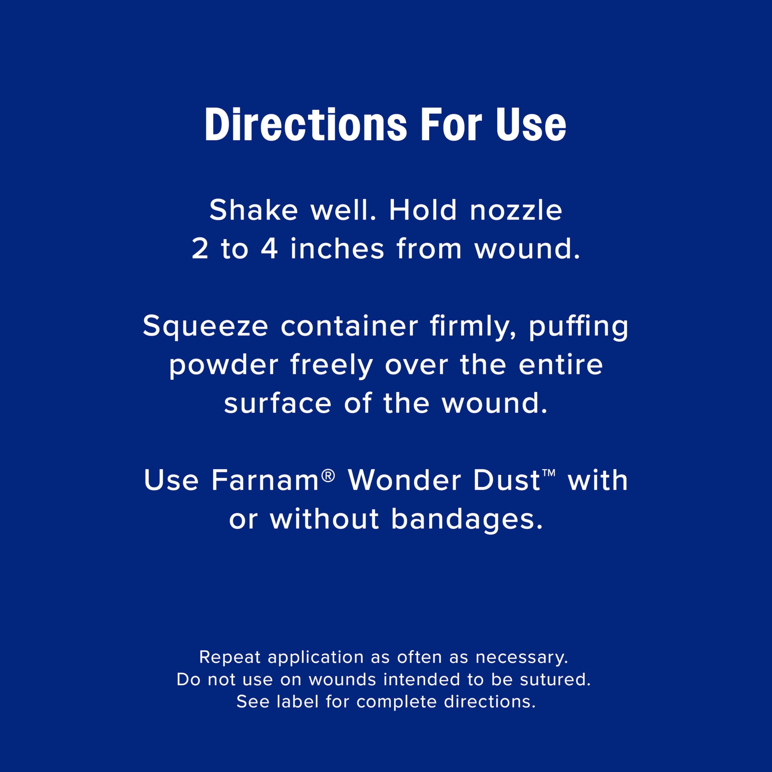 Autres animaux bénéficiaires de Farnam Wonder Dust comme poudre hémostatique légère.