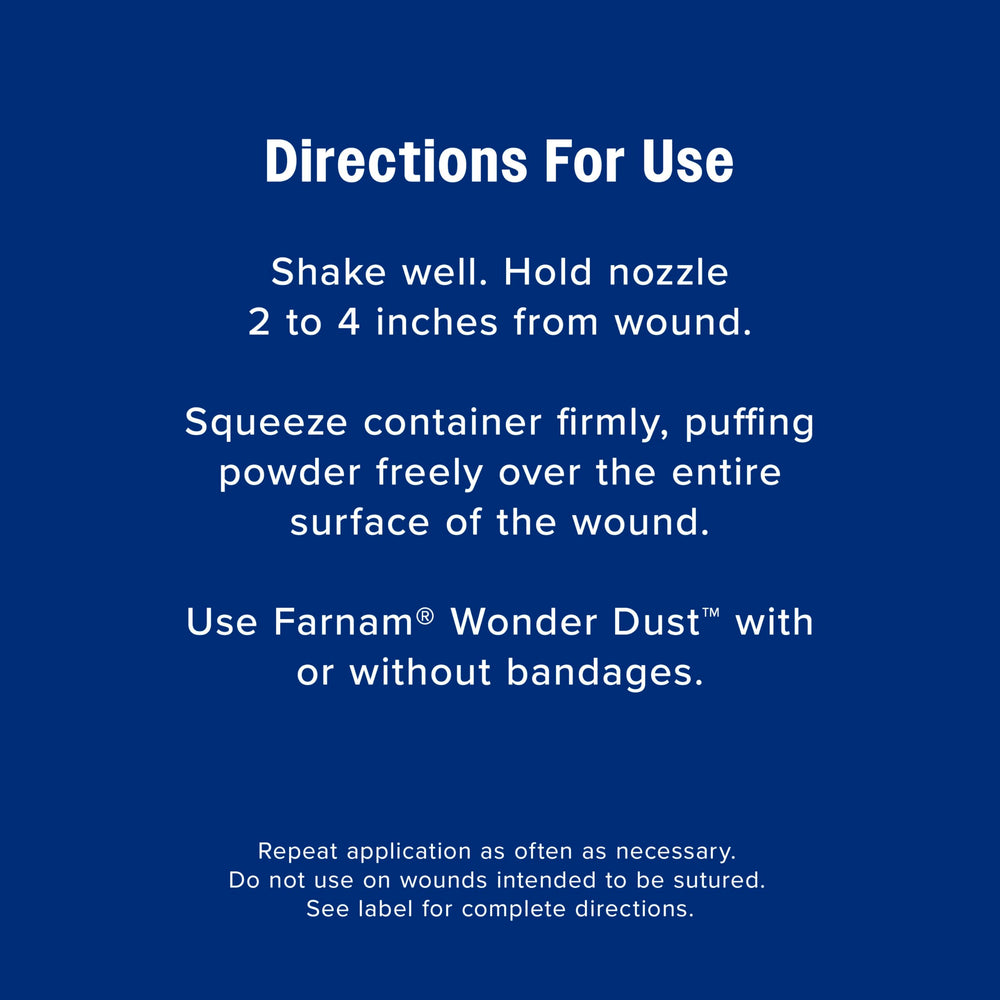 Autres animaux bénéficiaires de Farnam Wonder Dust comme poudre hémostatique légère.