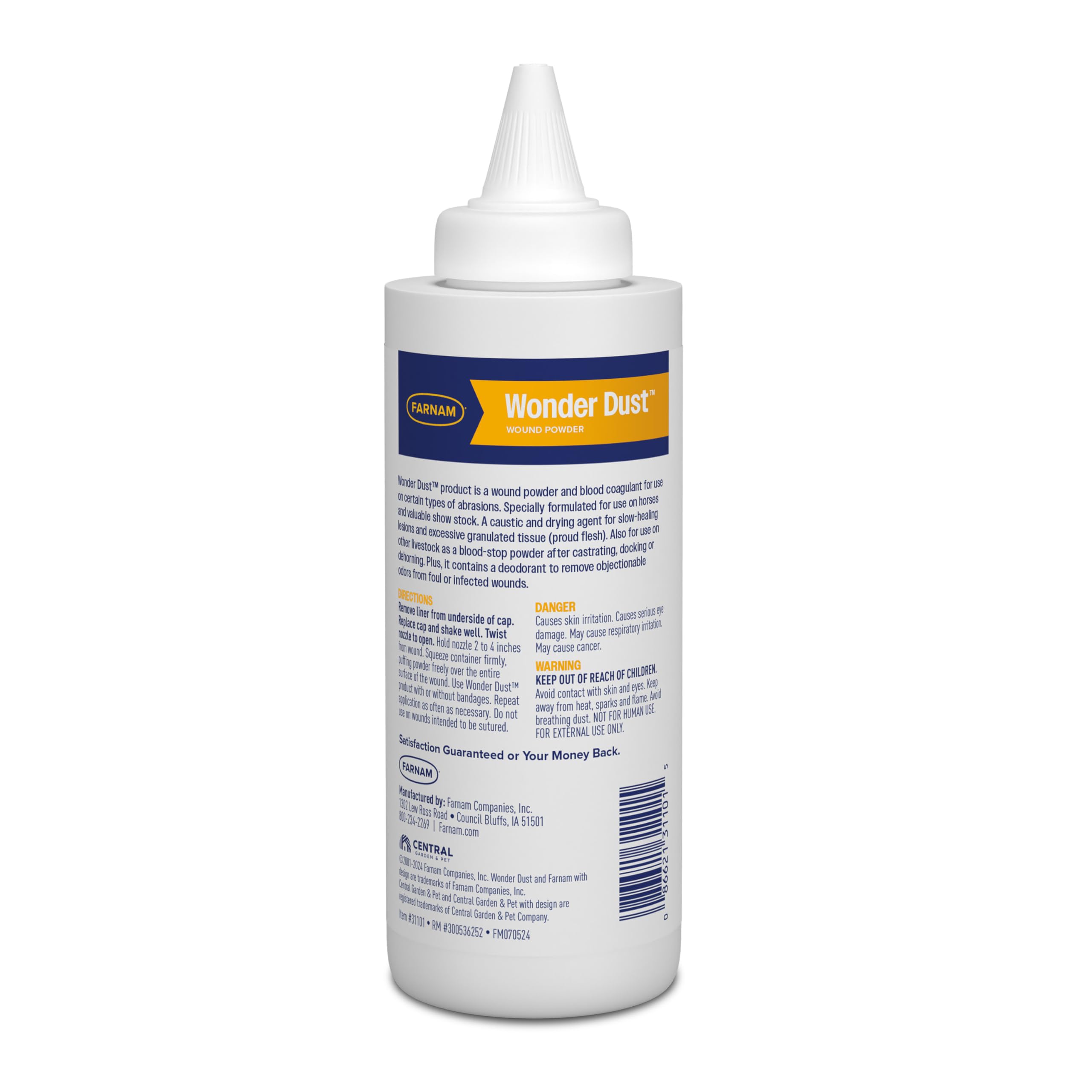 Soin rapide et pratique avec Farnam Wonder Dust pour les premiers secours.