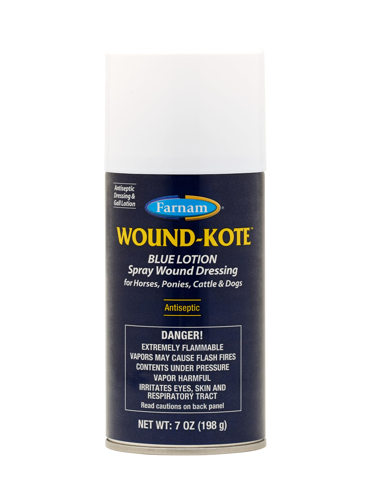 Farnam Wound-Kote bouteille-pompe bleue: soin antiseptique rapide pour chevaux et chiens