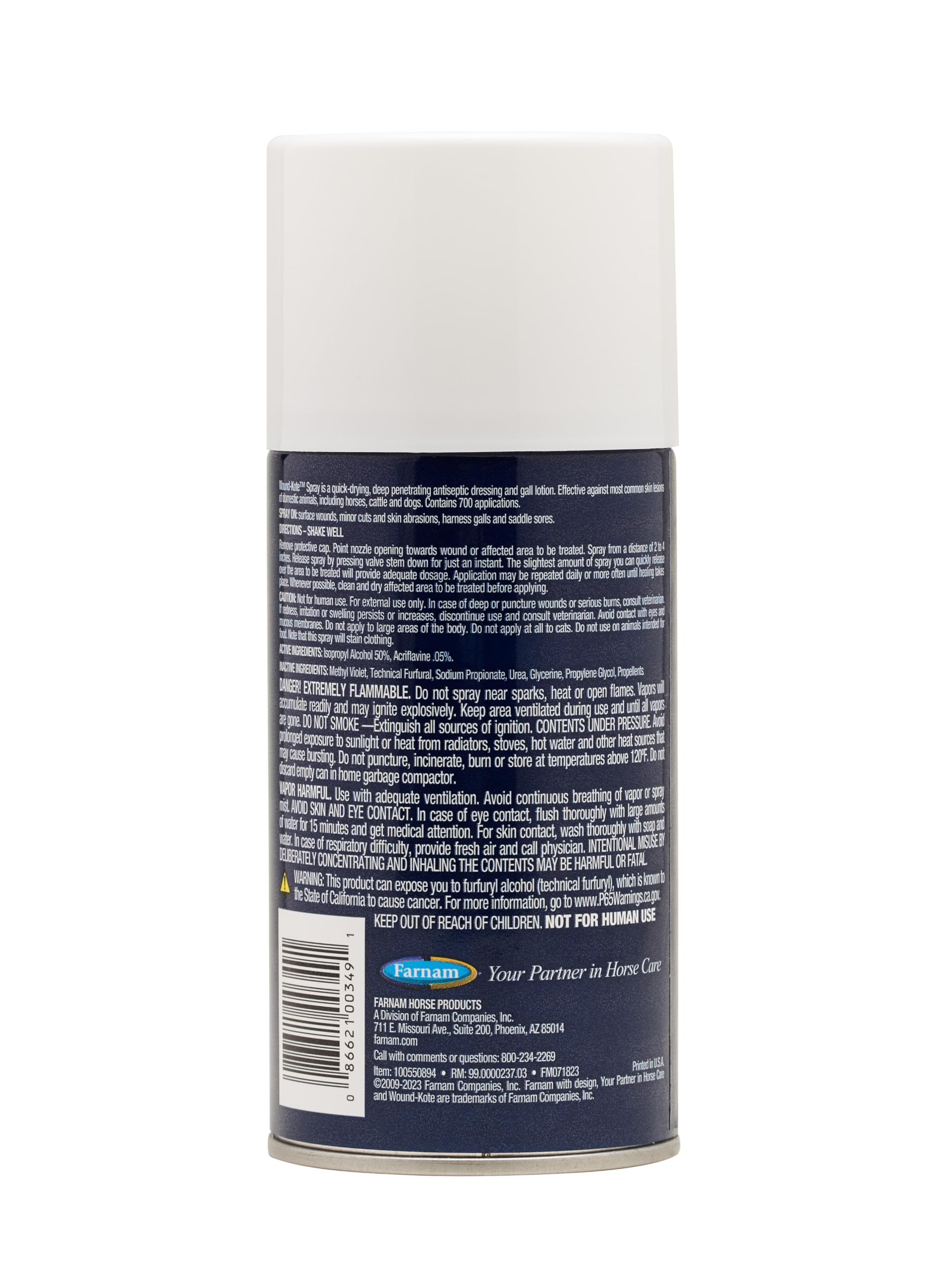 Farnam Wound-Kote pulvérisateur bleu: séchage rapide et couverture de la blessure