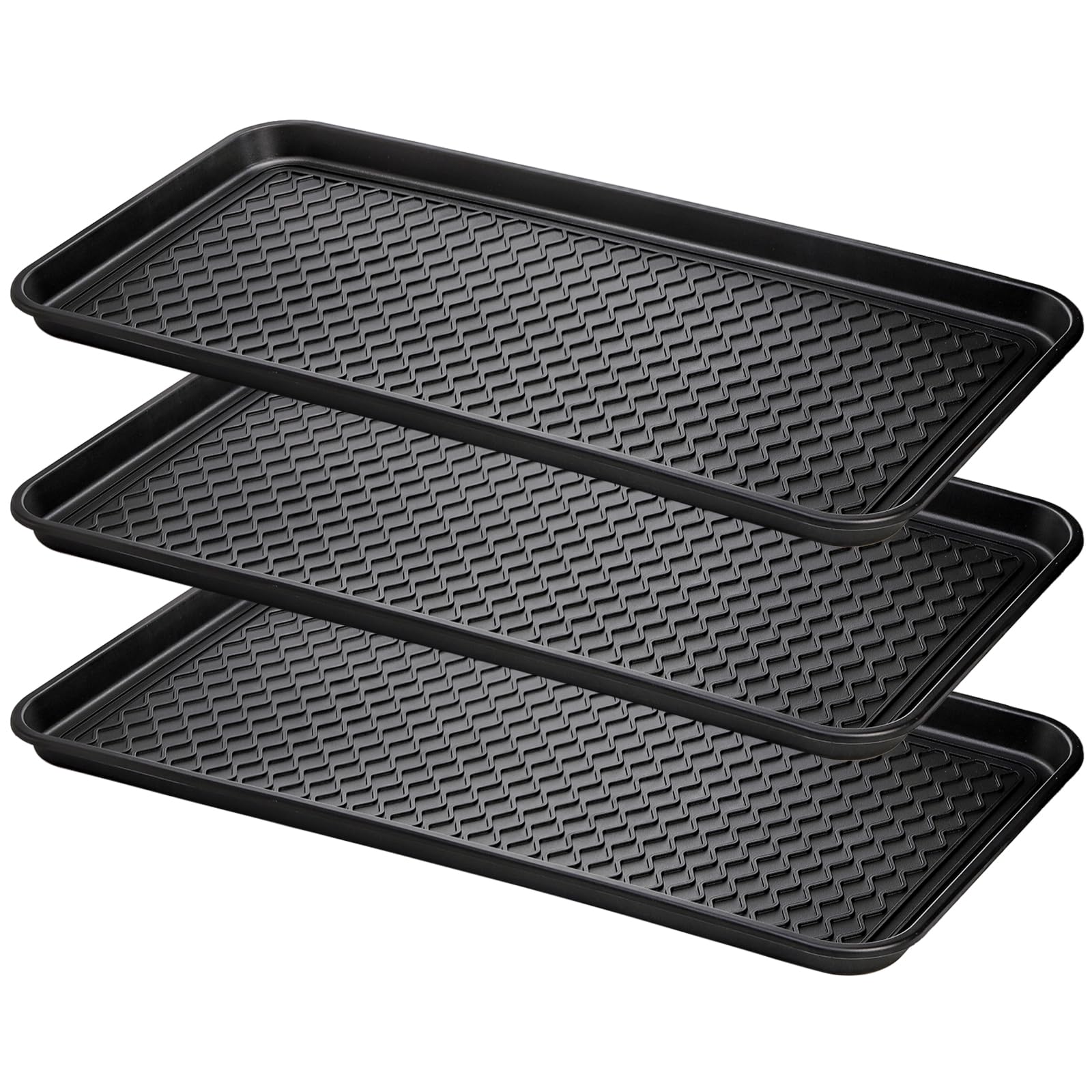 Fasmov lot de 3 plateaux antidérapants pour porte-chaussures et sols propres.