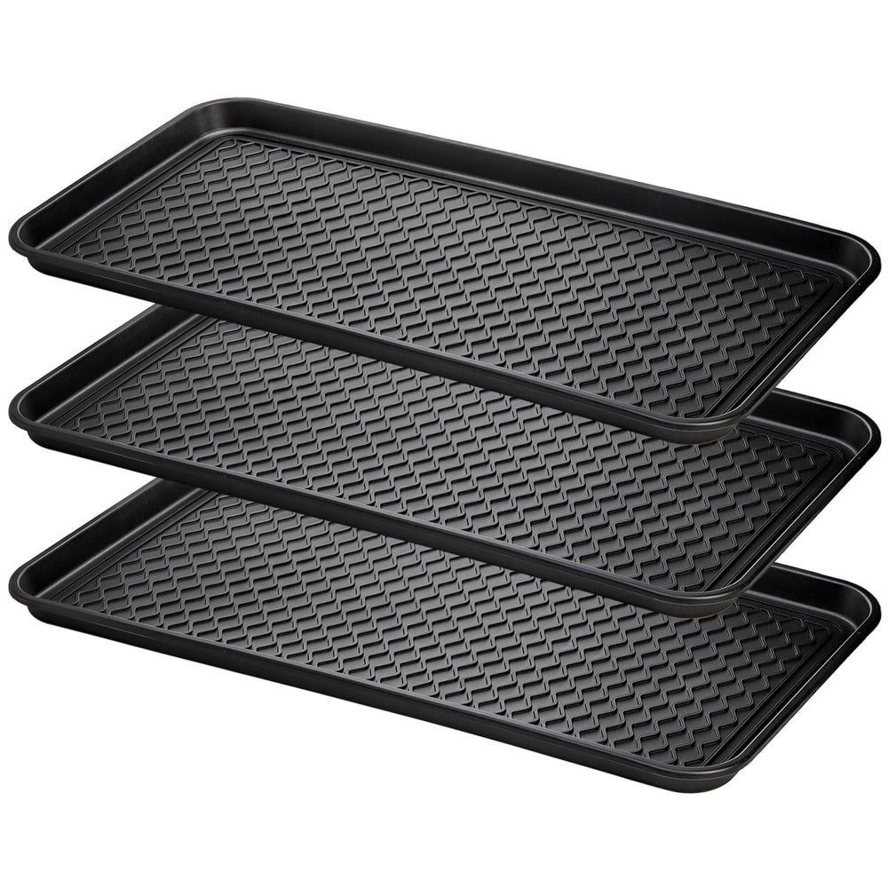 Fasmov lot de 3 plateaux antidérapants pour porte-chaussures et sols propres.