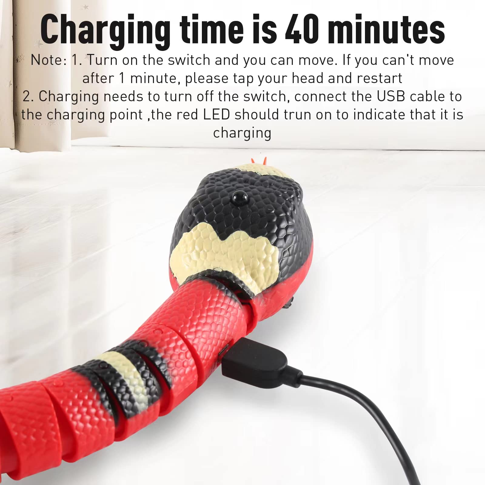 FauKait serpent interactif rose, design durable et sûr pour jeux variés