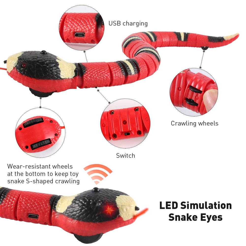 FauKait serpent interactif rose, mouvement rapide pour sessions actives