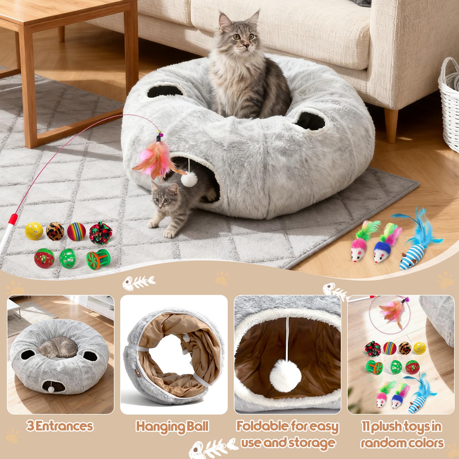 Fayavoo jouets inclus pour chats (11 pièces) pour activité variée.