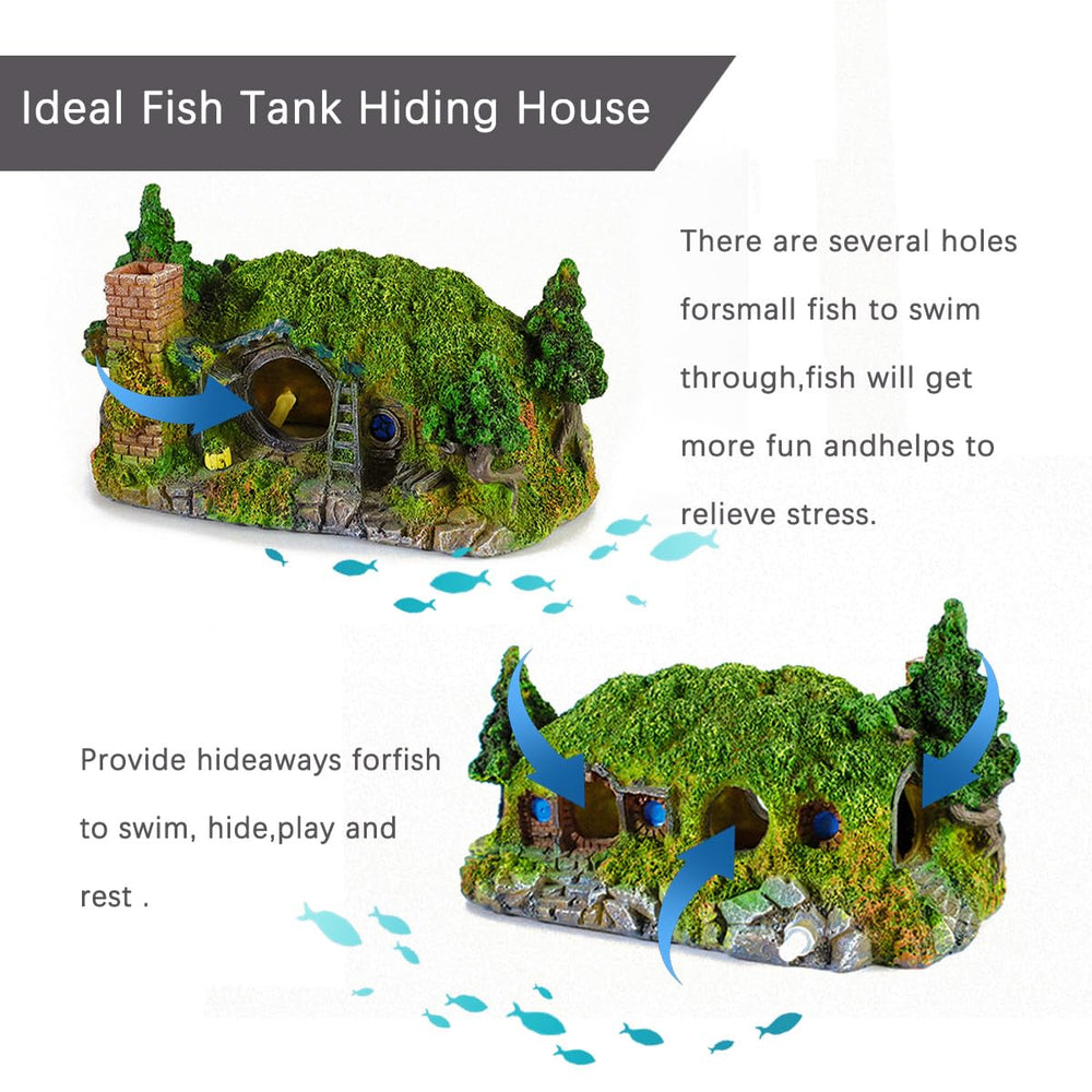 fazhongfa décor fantaisie château pour aquarium, scène naturelle améliorant le cadre.