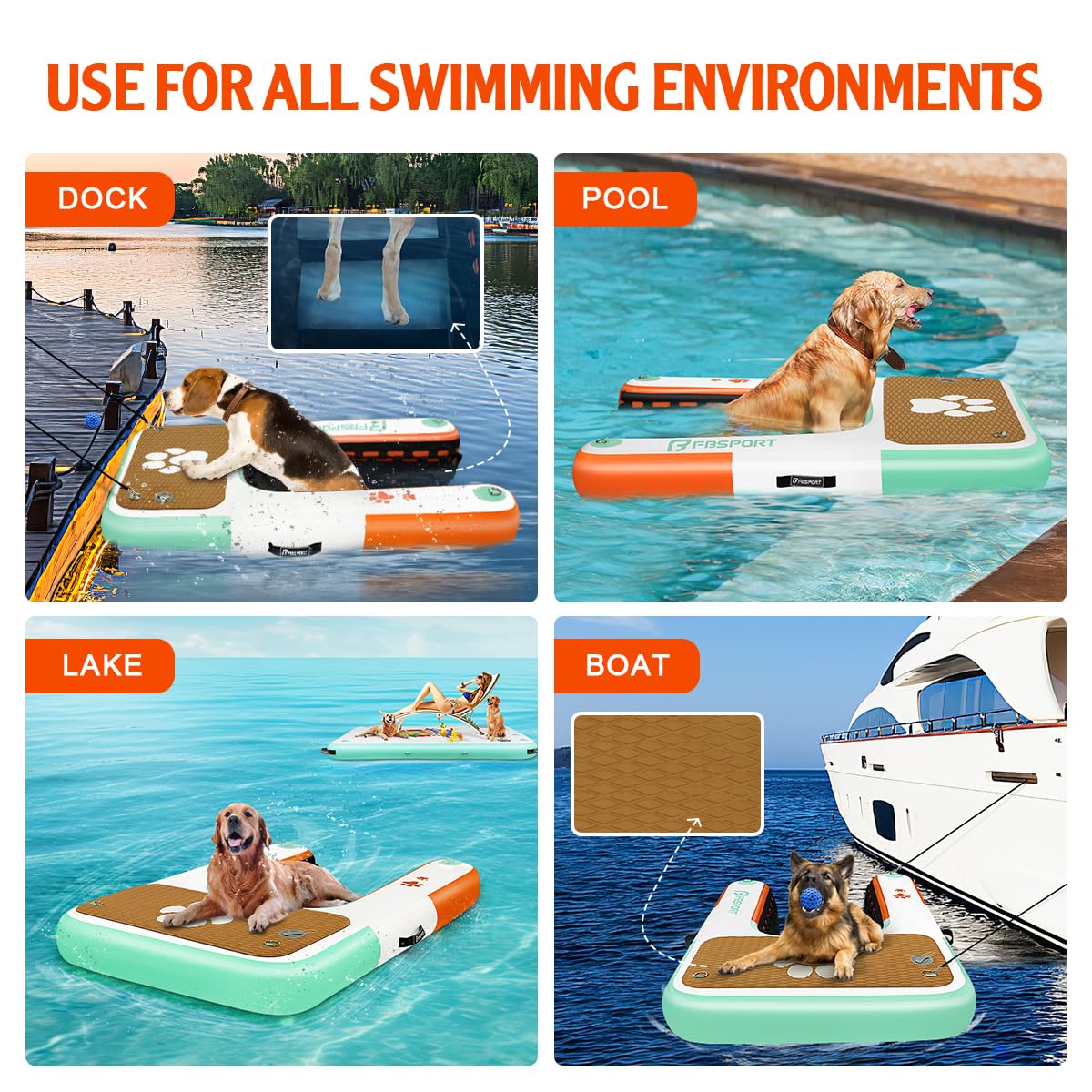 FBSPORT rampe-chien-poids-max-100kg adaptée chiens moyen à grand