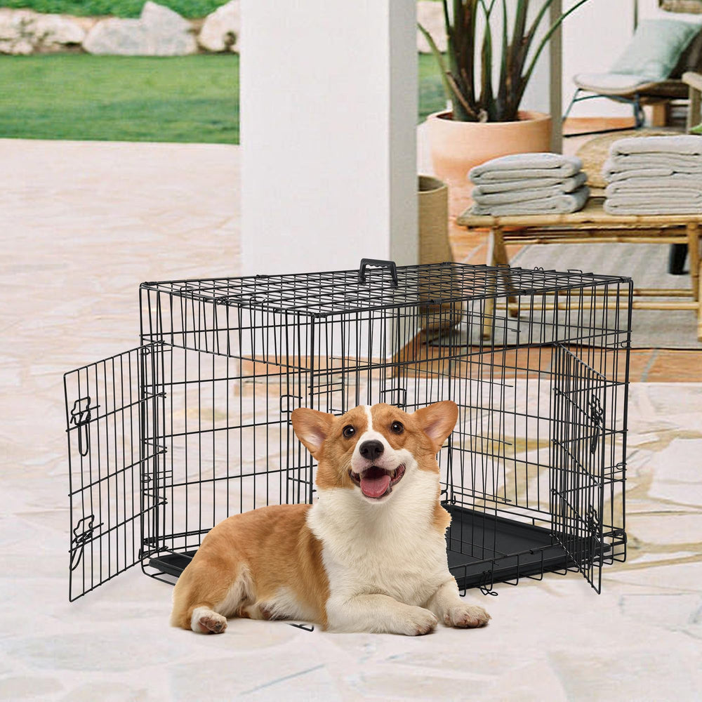 FDW boîte-chien 30 pouces bac amovible, nettoyage simplifié après les repas.