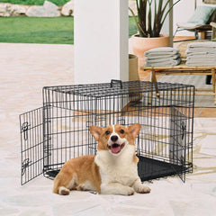FDW boîte-chien 30 pouces bac amovible, nettoyage simplifié après les repas.