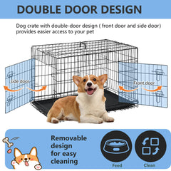 FDW boîte-chien 30 pouces cadre métallique noir fini poudre, résistance durable.