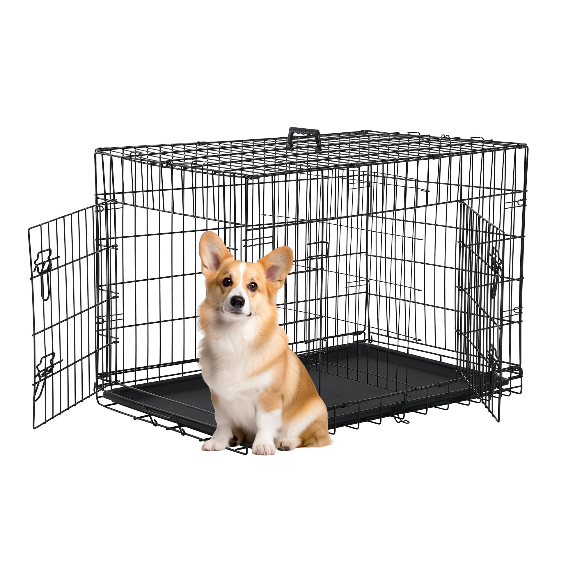 FDW boîte-chien 30 pouces double porte, accès pratique pour chien et propriétaire.