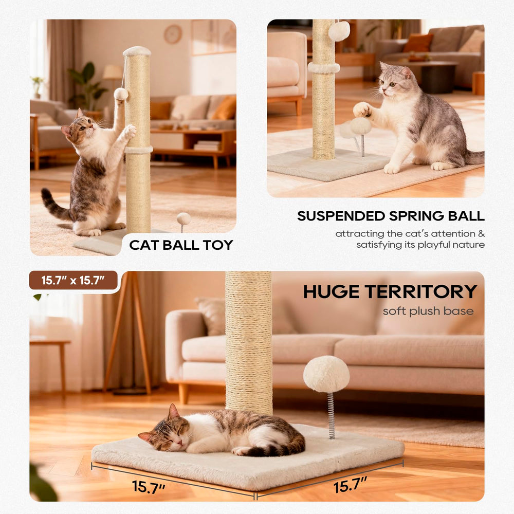 FDW Boule peluche suspendue sur le griffoir pour stimulation et jeu