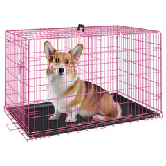 FDW cage chien 30 pouces rose pliable, pratique pour voyage