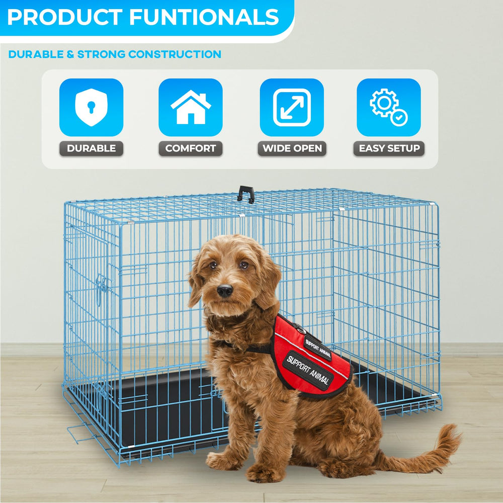 FDW cage chien 36 pouces bleue, porte latérale facile d acces pour votre animal.