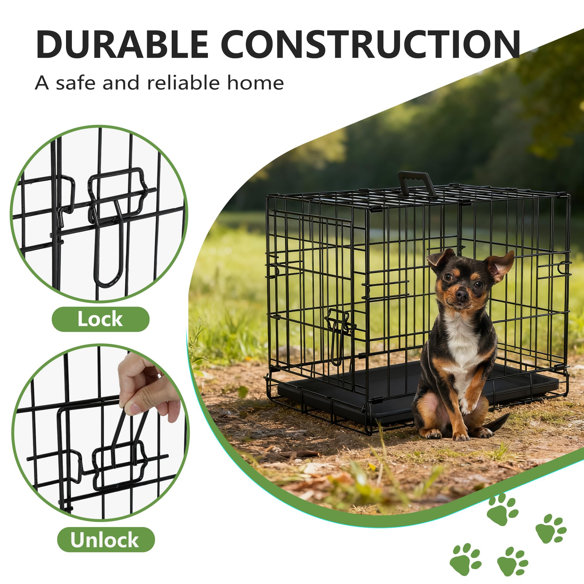 FDW cage chien bac plastique amovible nettoyage facilité