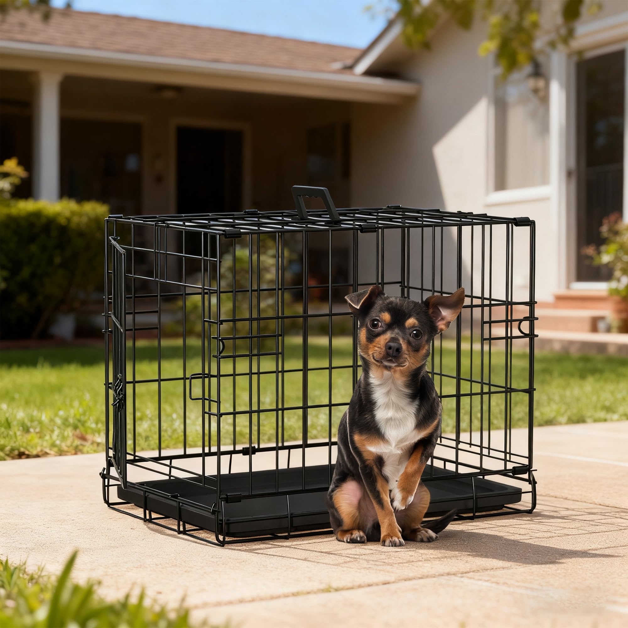 FDW cage chien porte double loquet sécurité renforcée