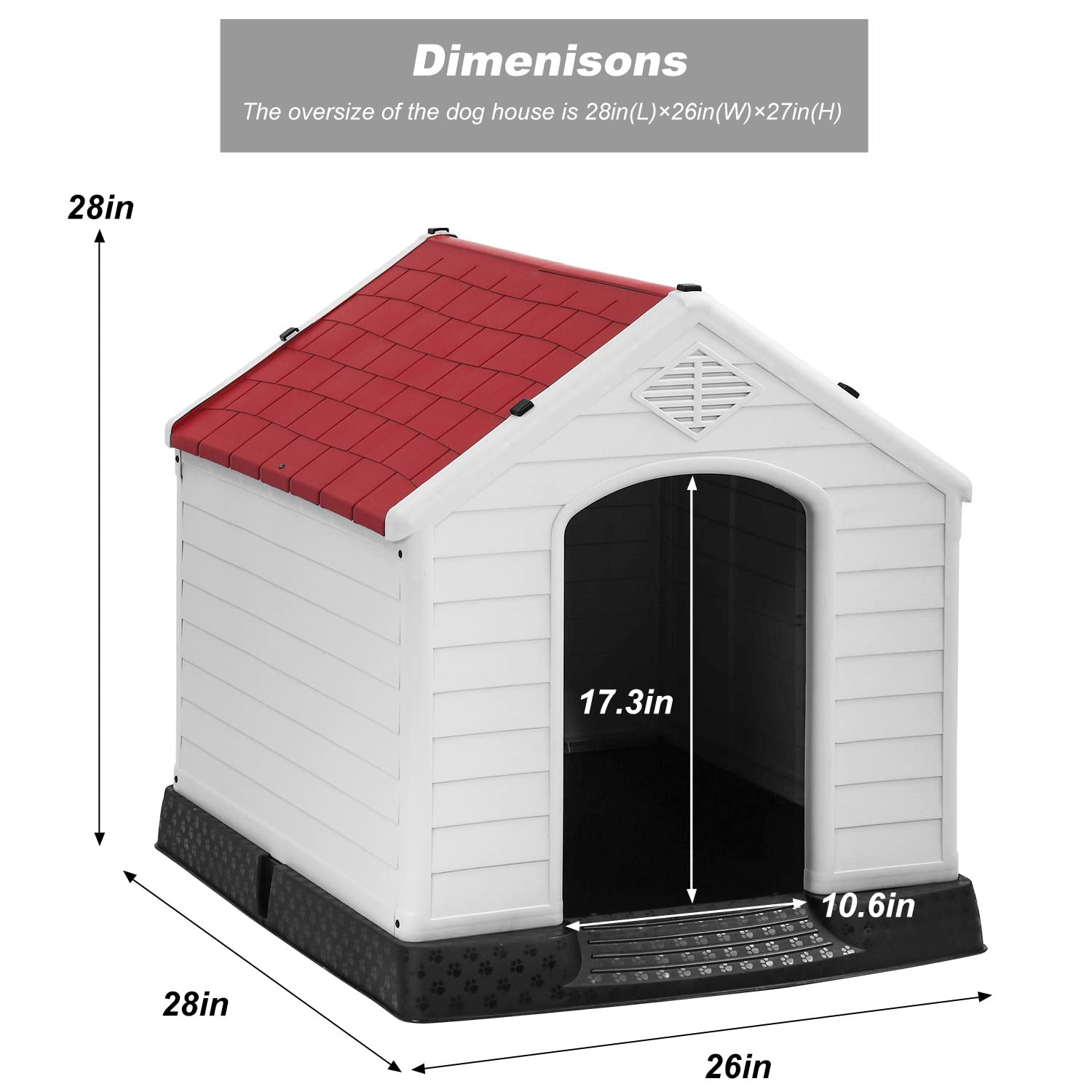 FDW Maison Chien adaptée aux chiens jusqu'à 45 kg.