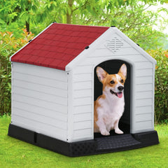 FDW Maison Chien avec plancher elevé pour un sol sec et confortable.