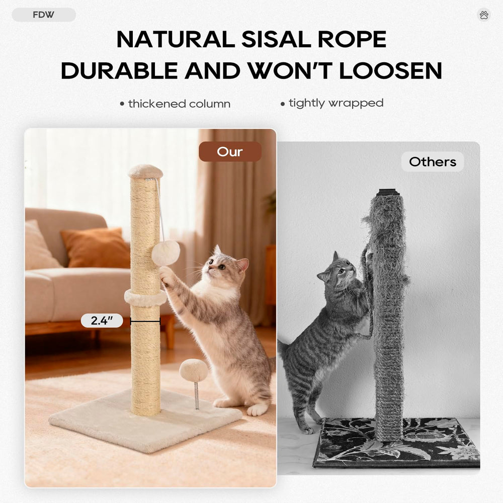 FDW poste-griffage chat beige : base stable et montage facile.
