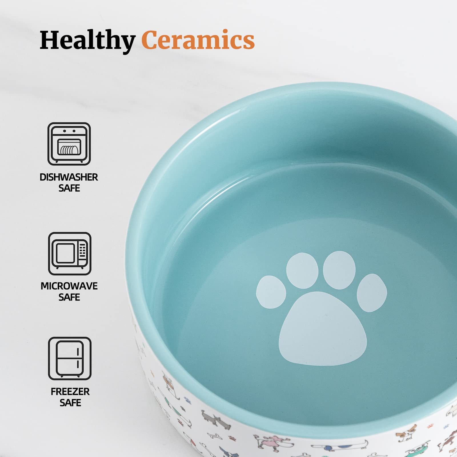 Gros bol FE FUN ELEMENTS avec motifs chien sur l’extérieur, parfait pour repas conviviaux.