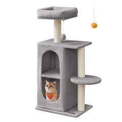 Feandrea arbre-chat, 2-niveaux caves: refuge douillet pour chats et chatons.