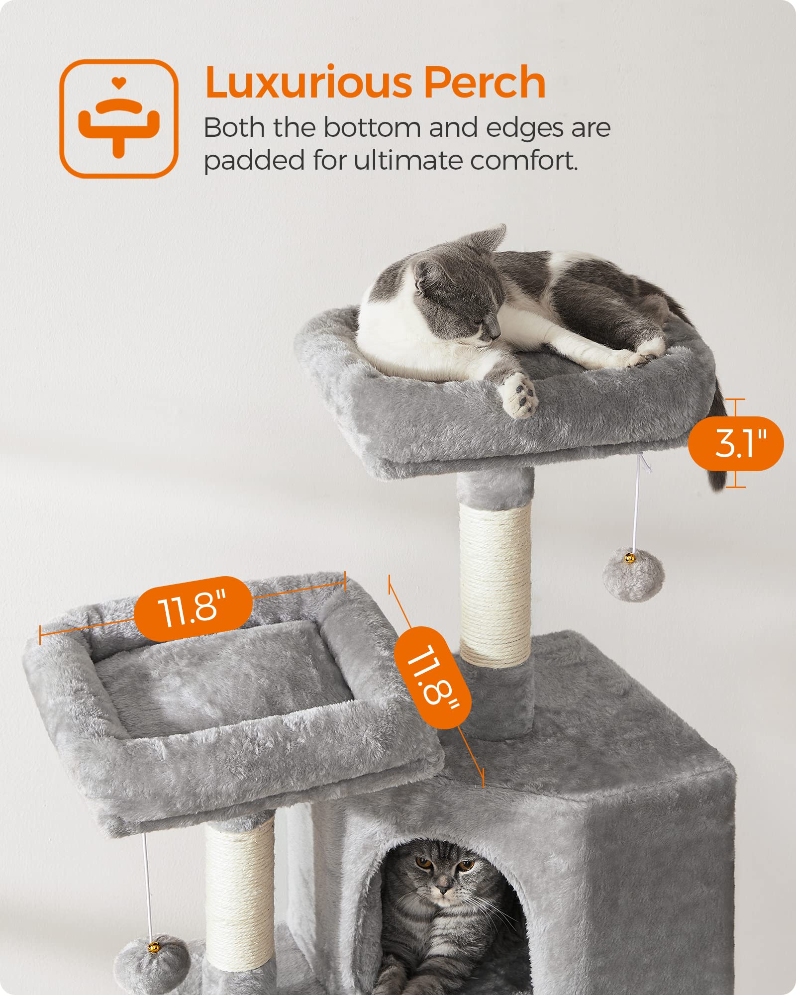 Feandrea Arbre Chat Caverne Spacieuse – refuge intime pour chats.