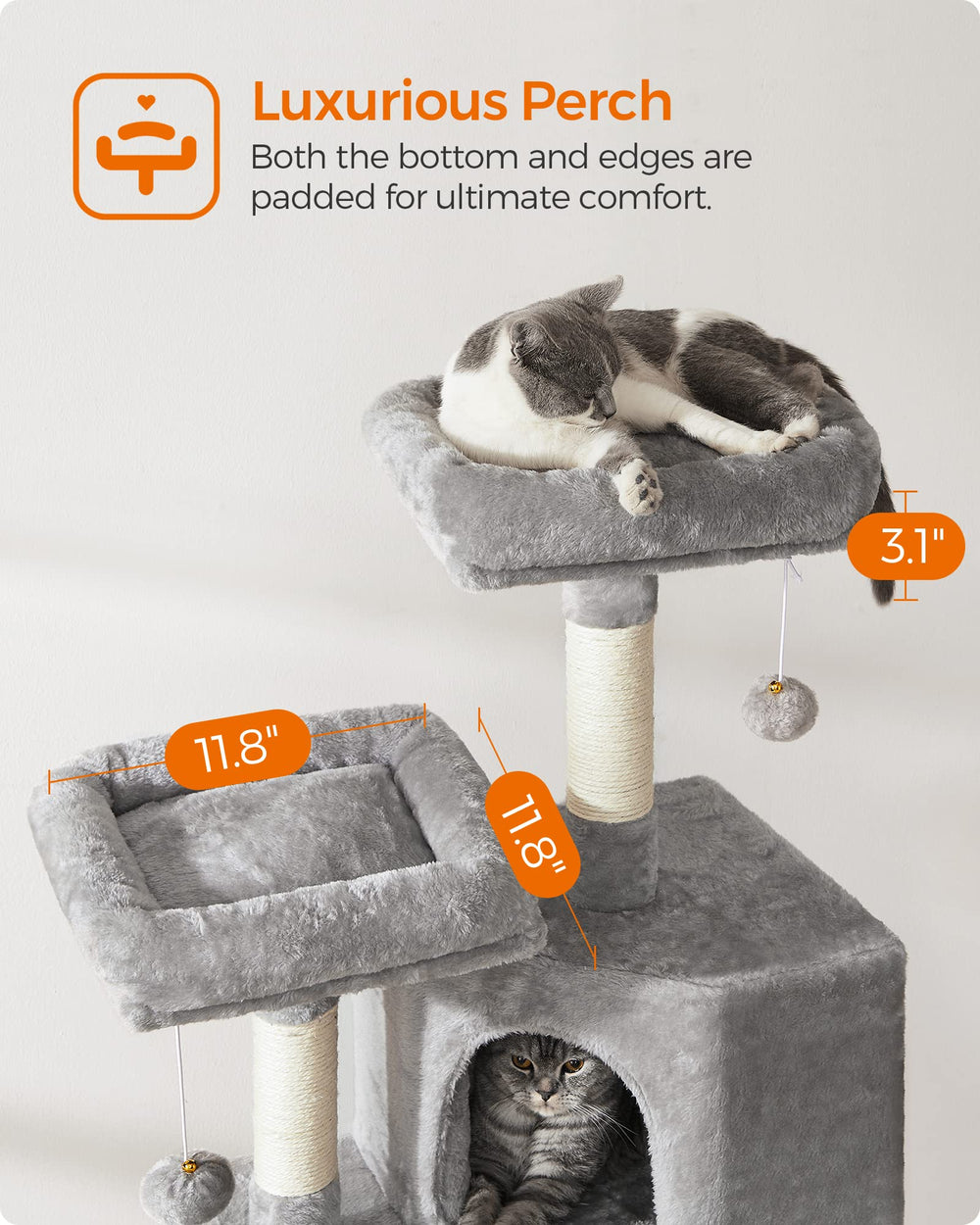 Feandrea Arbre Chat Caverne Spacieuse – refuge intime pour chats.