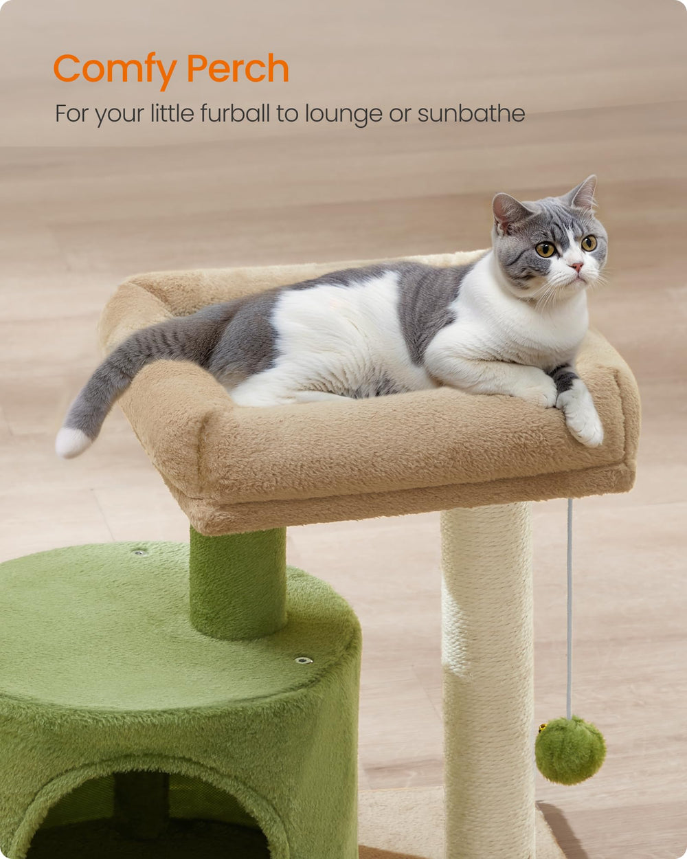 Feandrea Arbre chat design compact parfait pour optimiser les petites surfaces.
