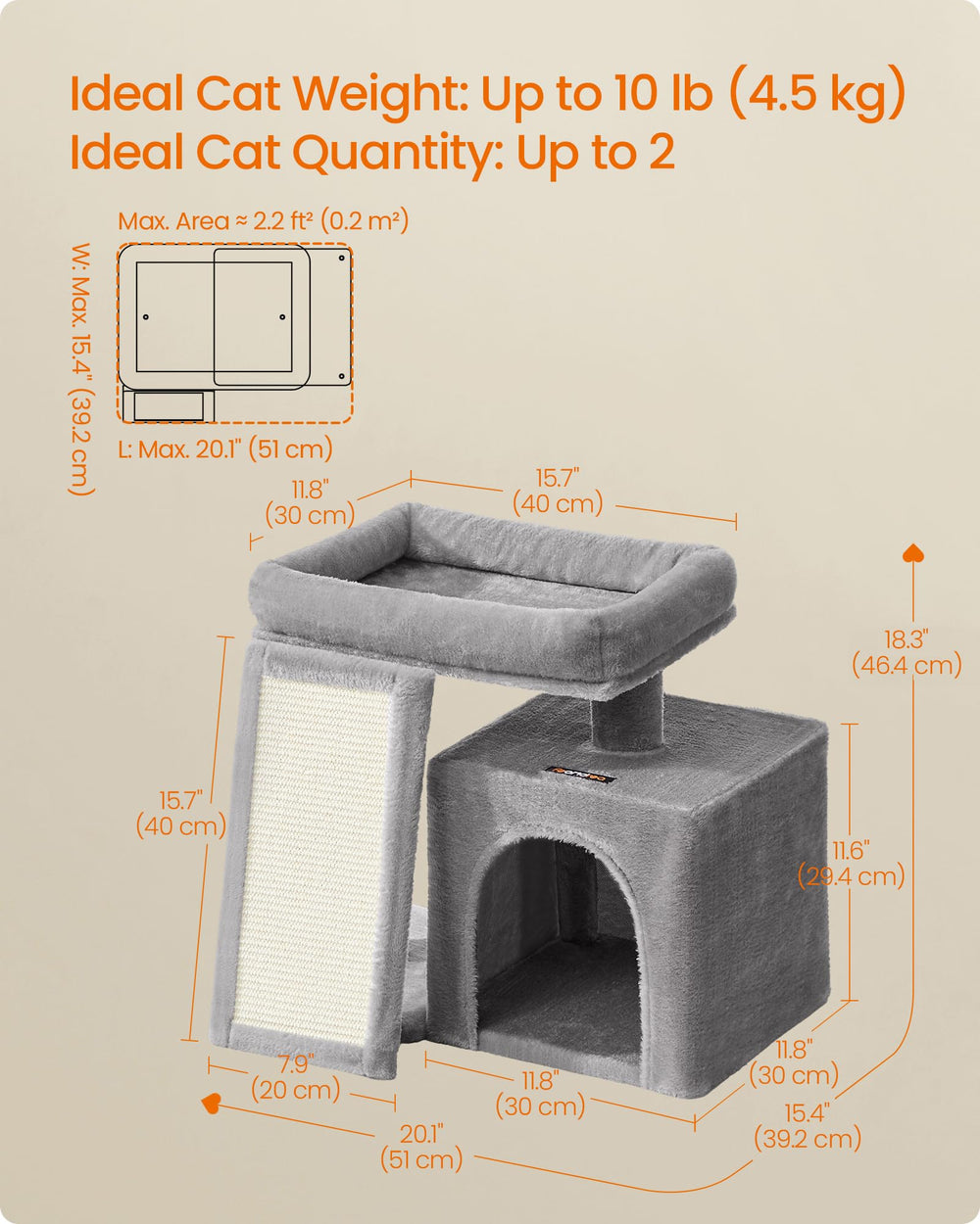 Feandrea arbre chat ensemble-compact, solution idéale pour petits espaces