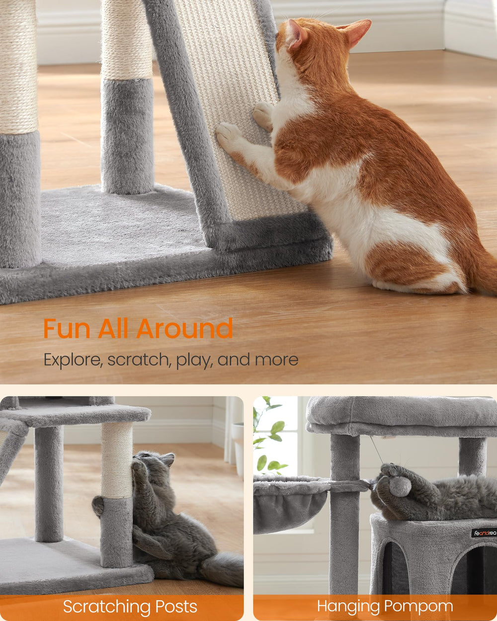 Feandrea arbre à chat kit anti-chute pour une utilisation sûre.