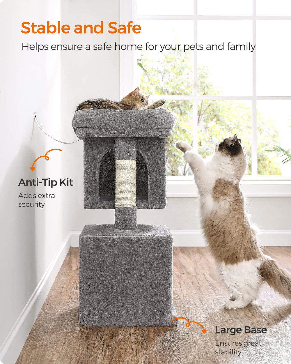 Feandrea Arbre Chat Kit Antitip: protection contre le basculement pour la sécurité.