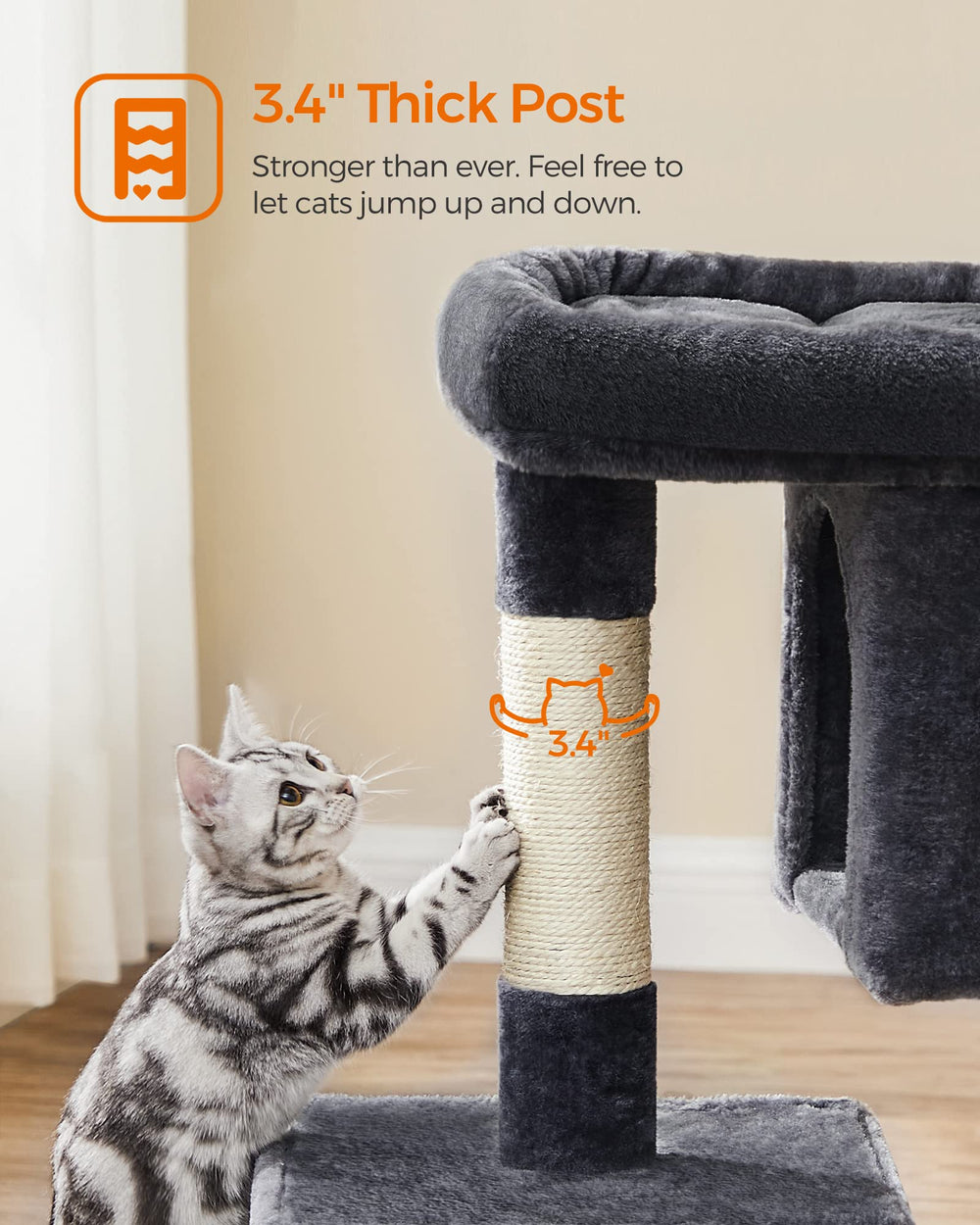 Feandrea arbre chat montage rapide, installation sans souci