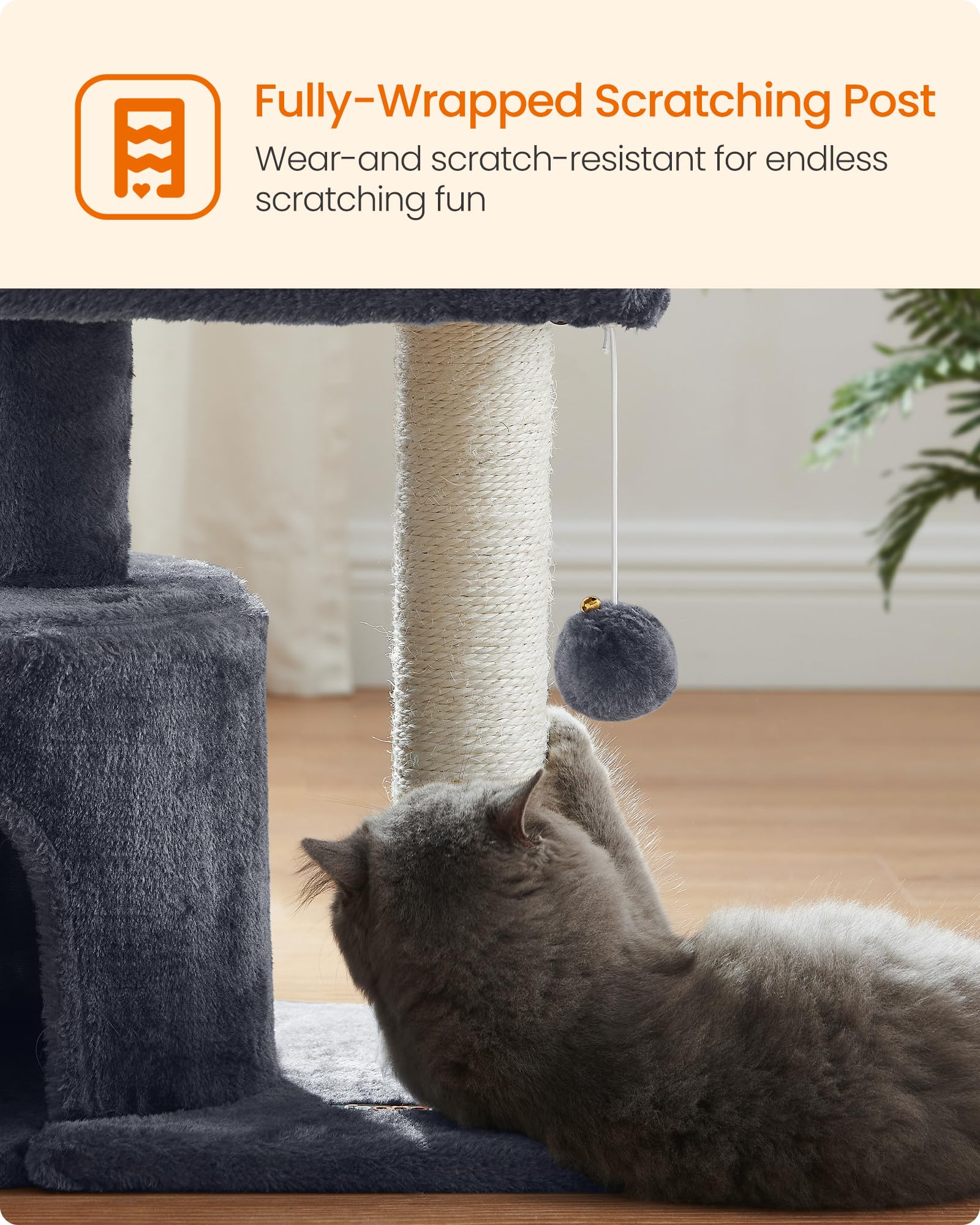 Feandrea arbre chat petit design compact, parfait pour petits espaces