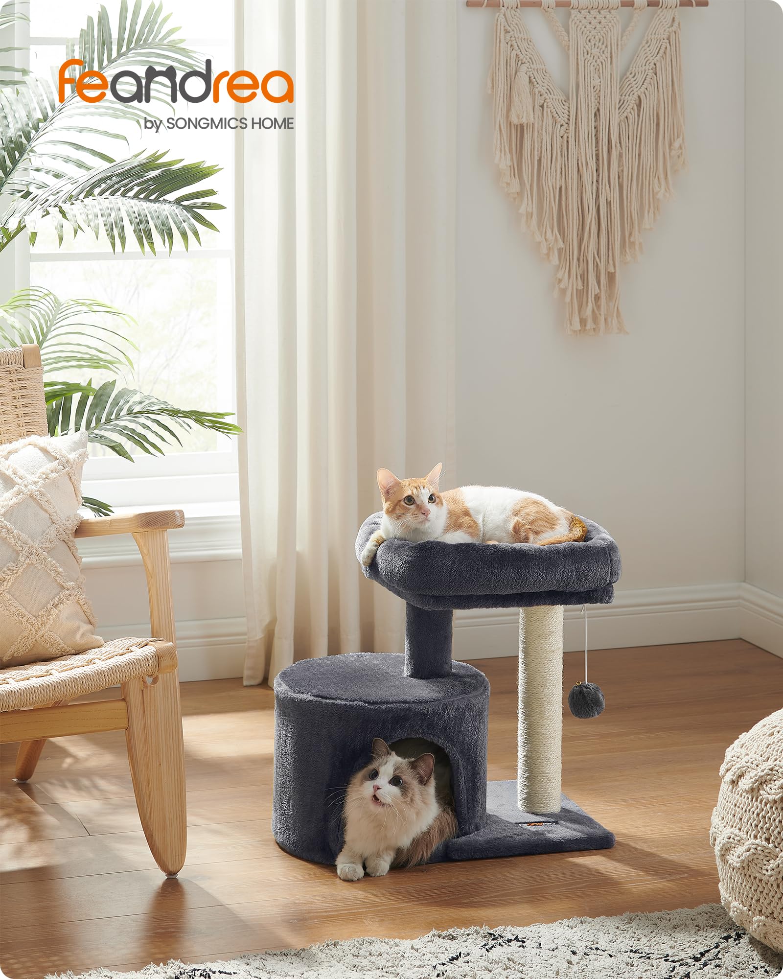 Feandrea arbre chat petit perchoir peluche, repos doux après jeu