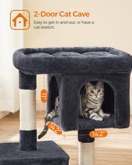 Feandrea arbre chat poteau griffes, stimulation naturelle et sécurité des chats
